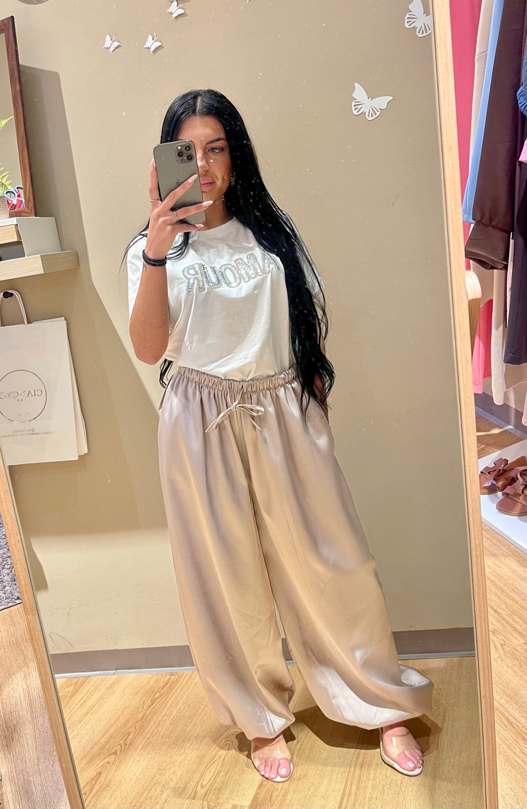 Pantalone Aladin Satin Champagne