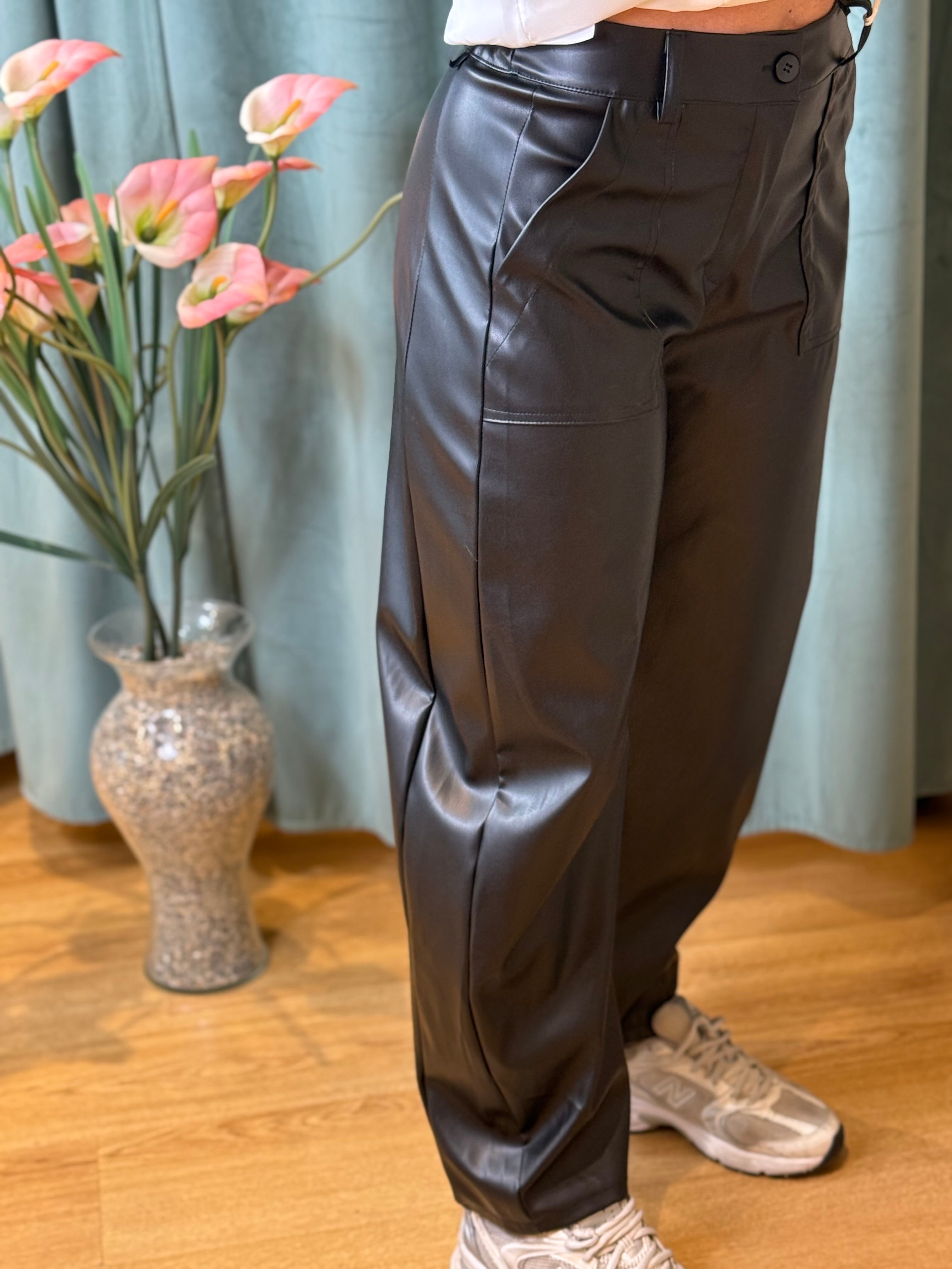 Pantalone in Pelle Noemi Nero