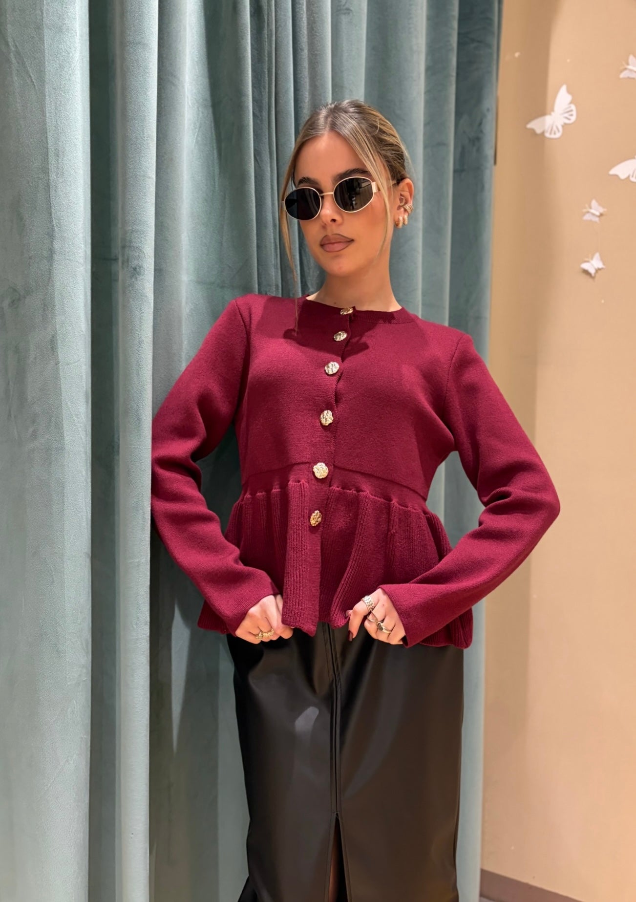 Cardigan Luisa Bordeaux