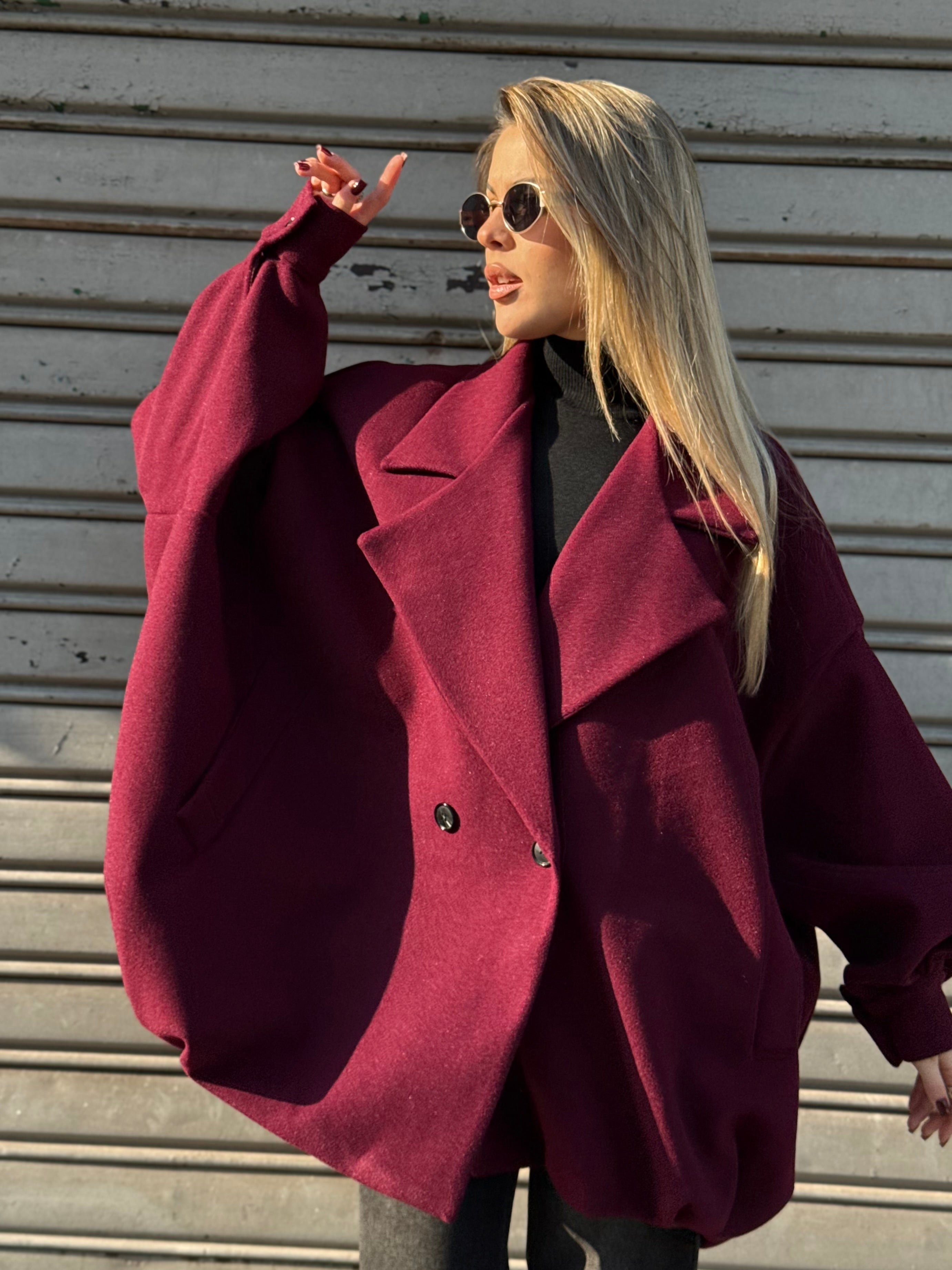 Cappotto Ballon Bordeaux