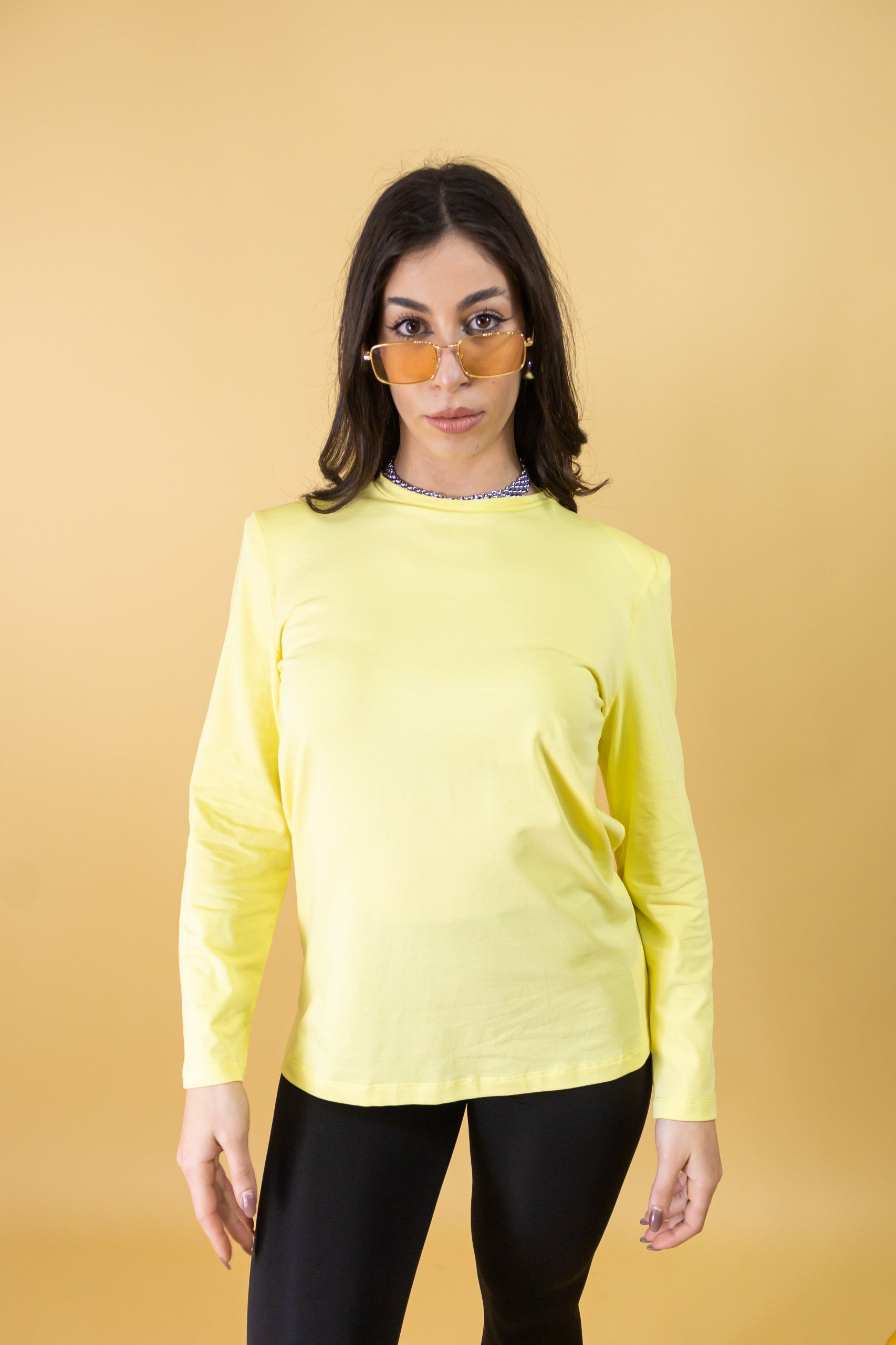 Maglia Raffaella con Spallina Giallo Manica Lunga