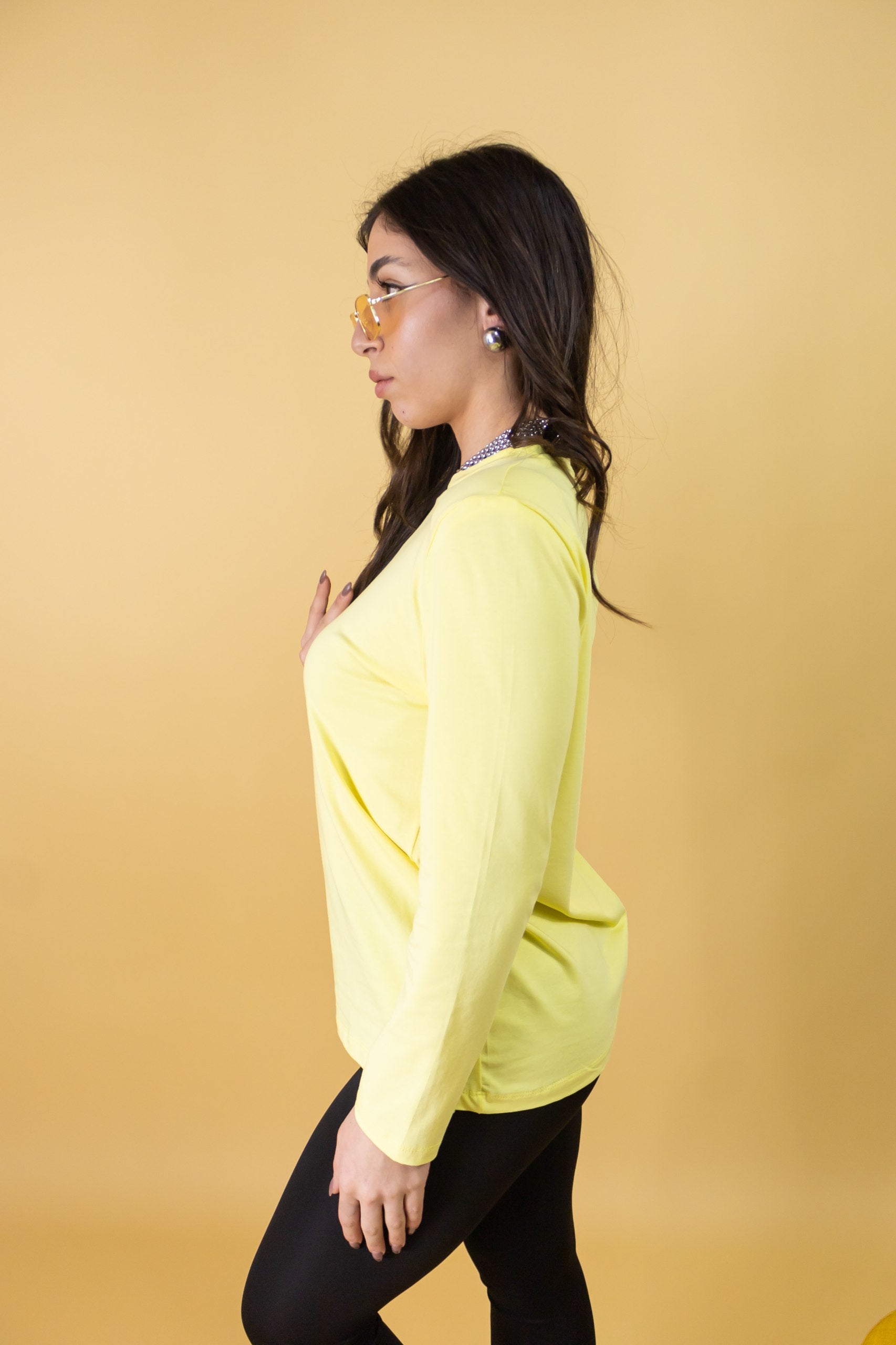 Maglia Raffaella con Spallina Giallo Manica Lunga