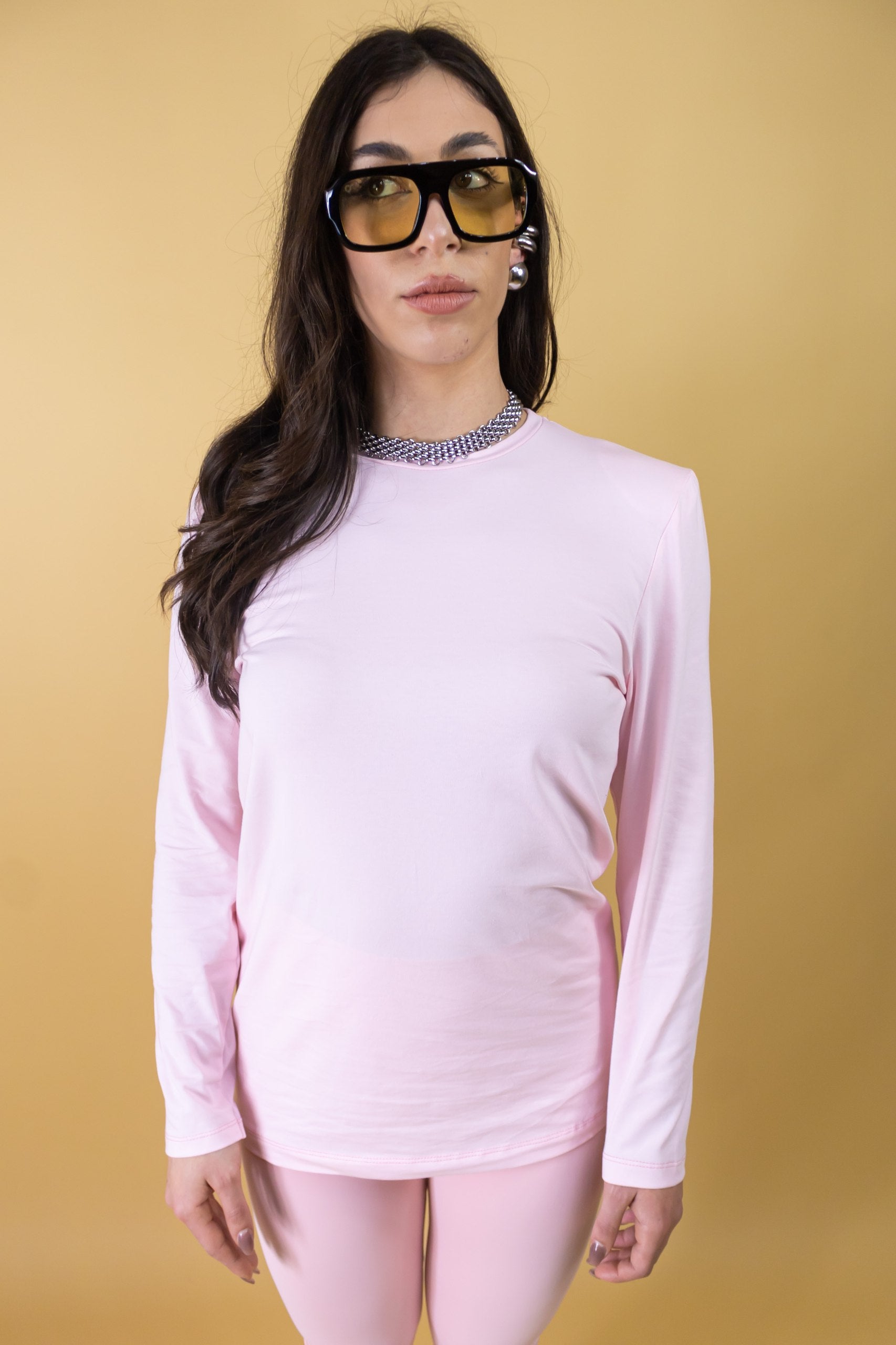 Maglia Raffaella con Spallina Rosa Manica Lunga