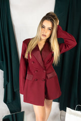 Mini Jumpsuite Blazer Burgundy