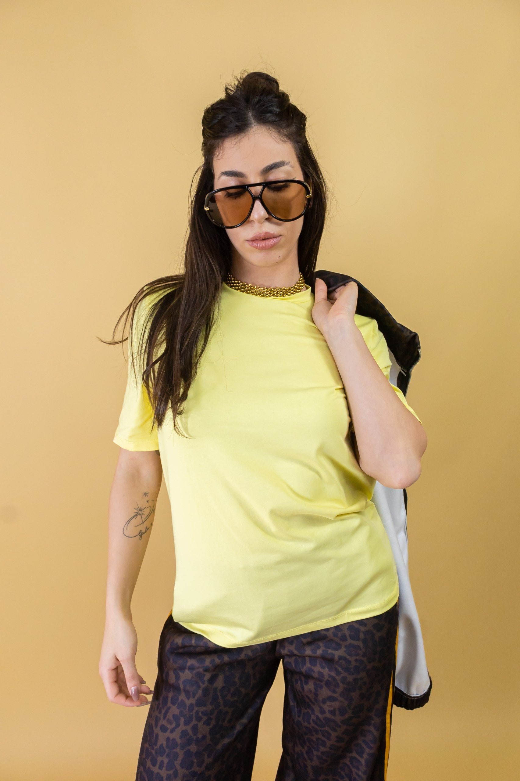 Maglia Raffaella con Spallina Giallo Mezza Manica