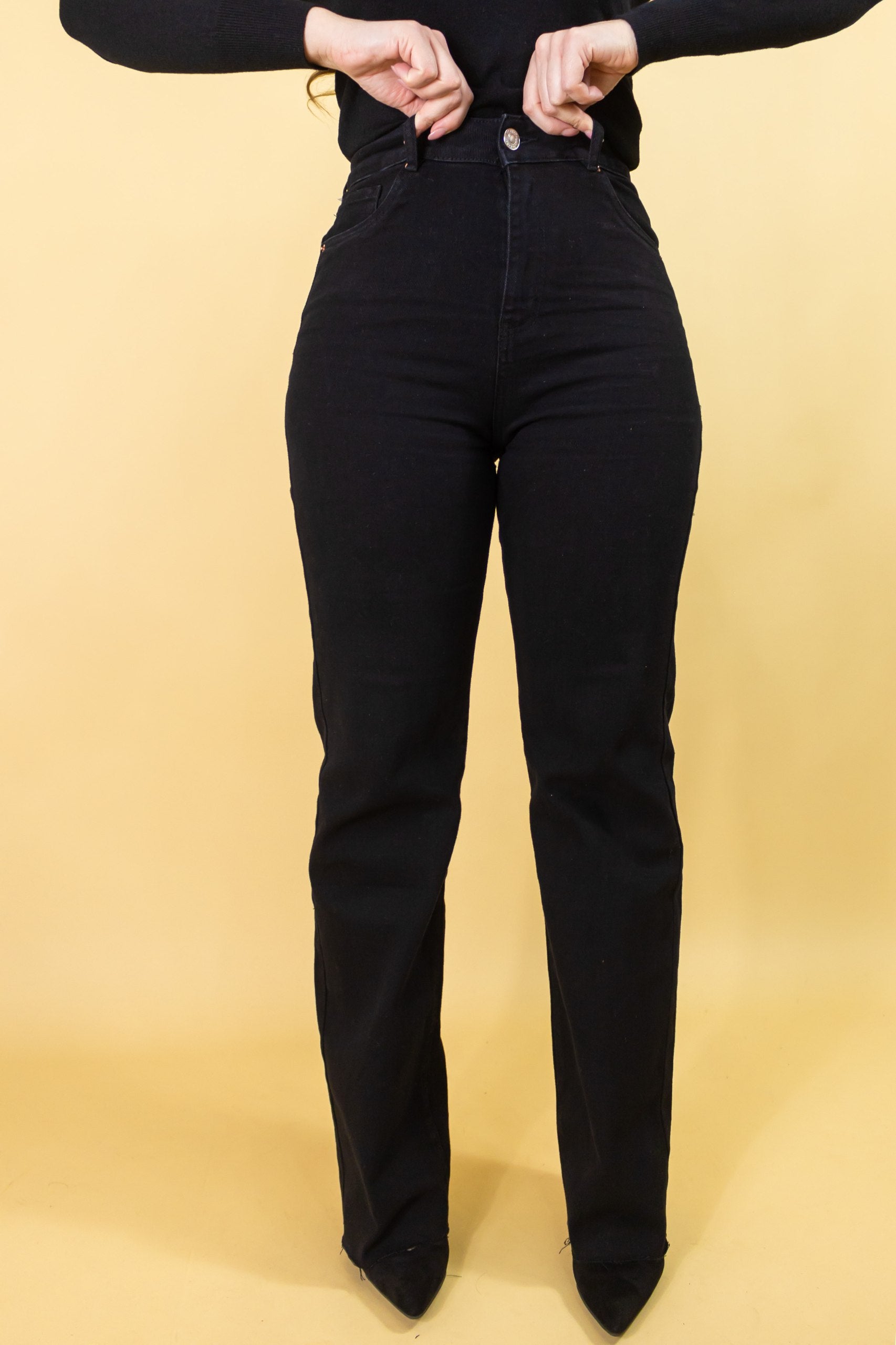 Jeans Wide Leg Nero