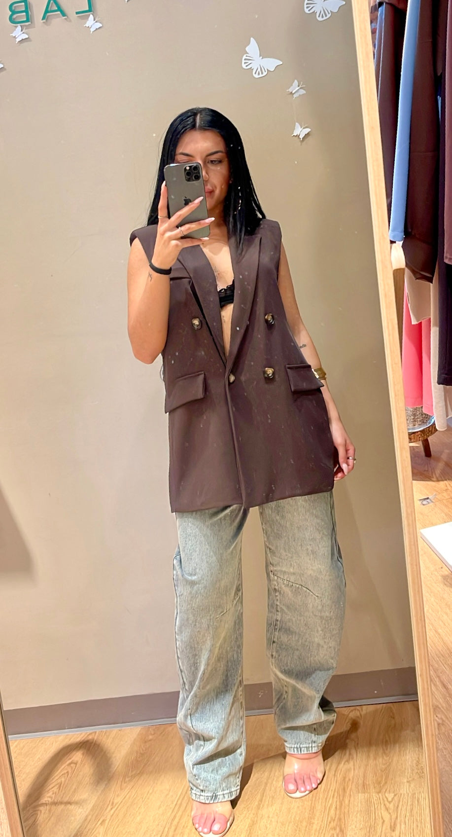 Gilet Margot Marrone Oversize
