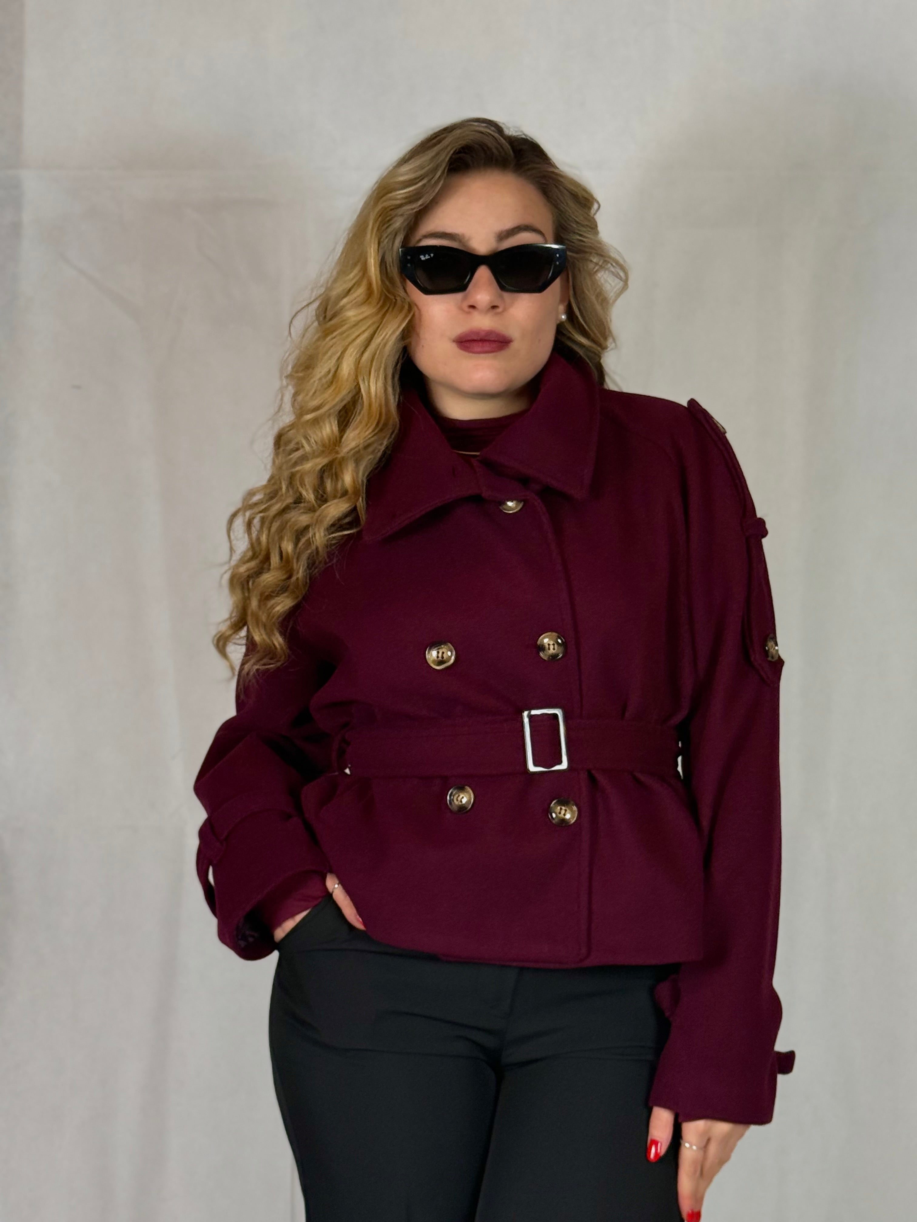 Trench Crop Brenda Bordeaux